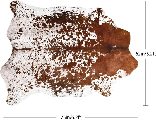 Faux Brindle Cowhide Rug 5.2x6.3 Feet