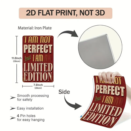 6pcs Humorous Sarcastic Funny Vintage Tin Metal Signs, Retro Wall Decor