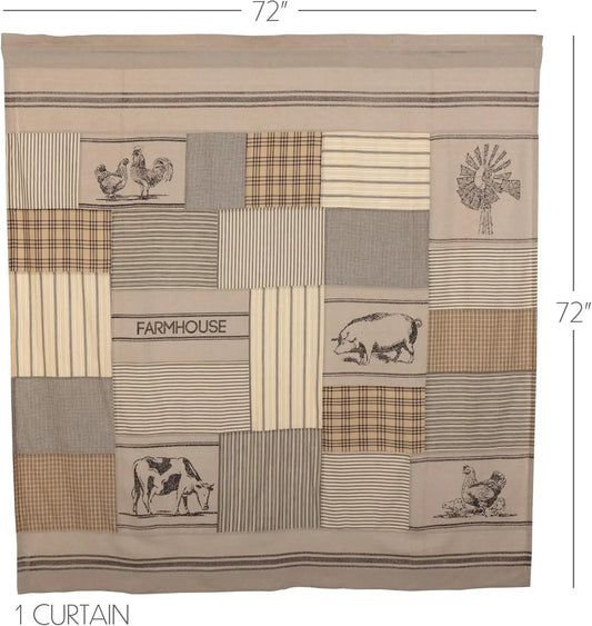 Farmhouse Cotton Shower Curtain