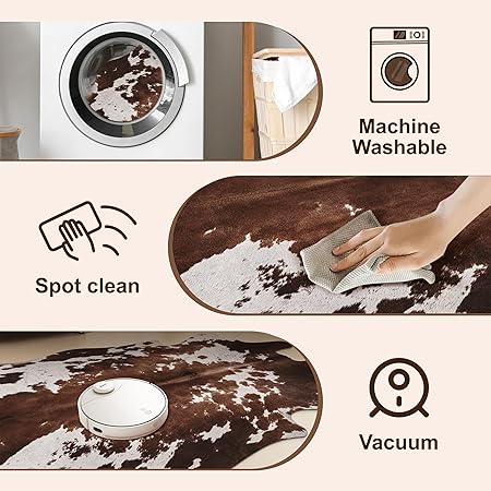 Cow Hide Faux Cowhide Rug 4.6X5.2 Feet