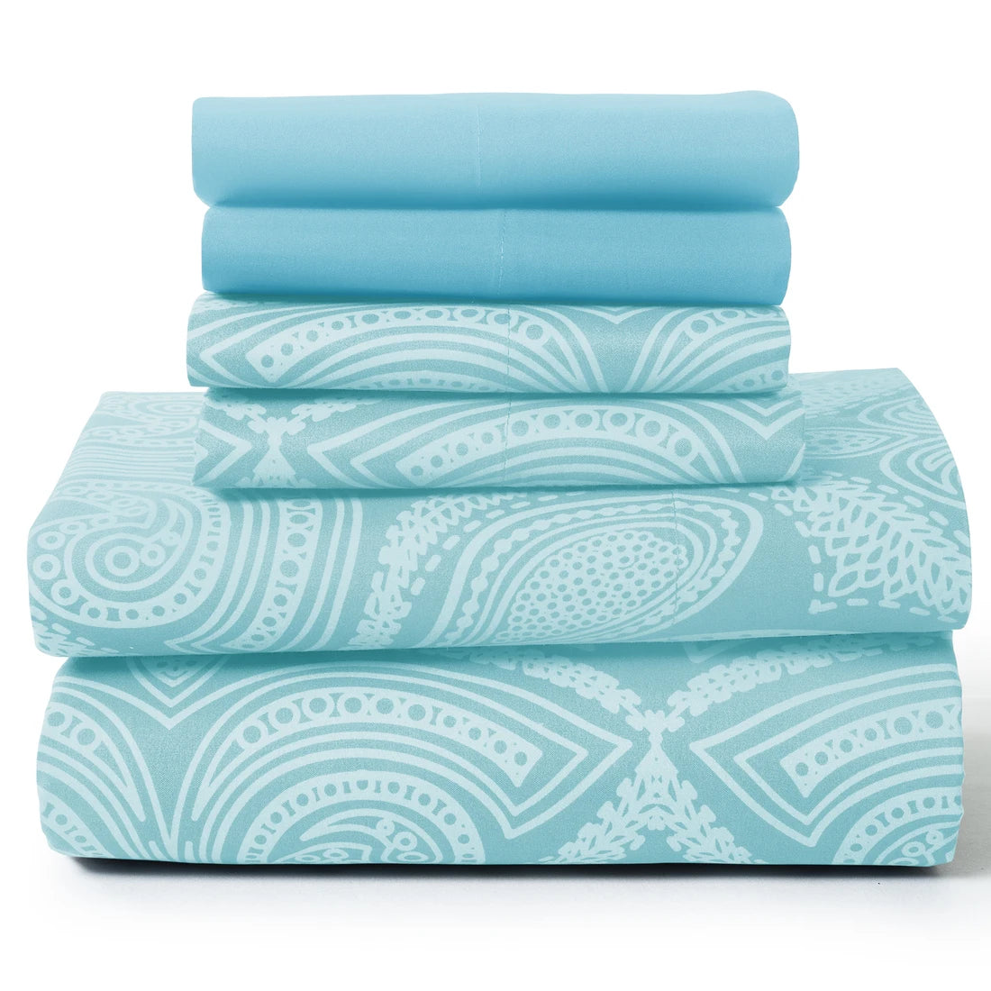 Soft Microfiber, Wrinkle-Free, Luxurious 6Pc Paisley Sheet Set