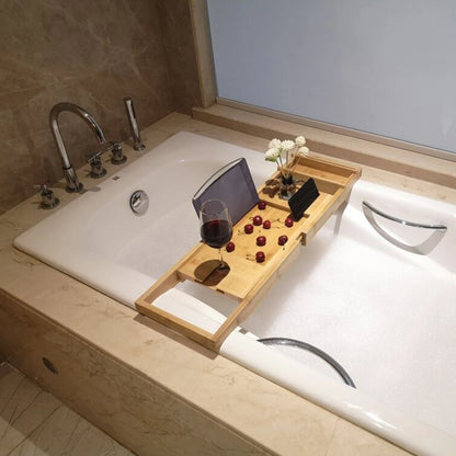 Bamboo Bath Tray Table Bathtub Caddy