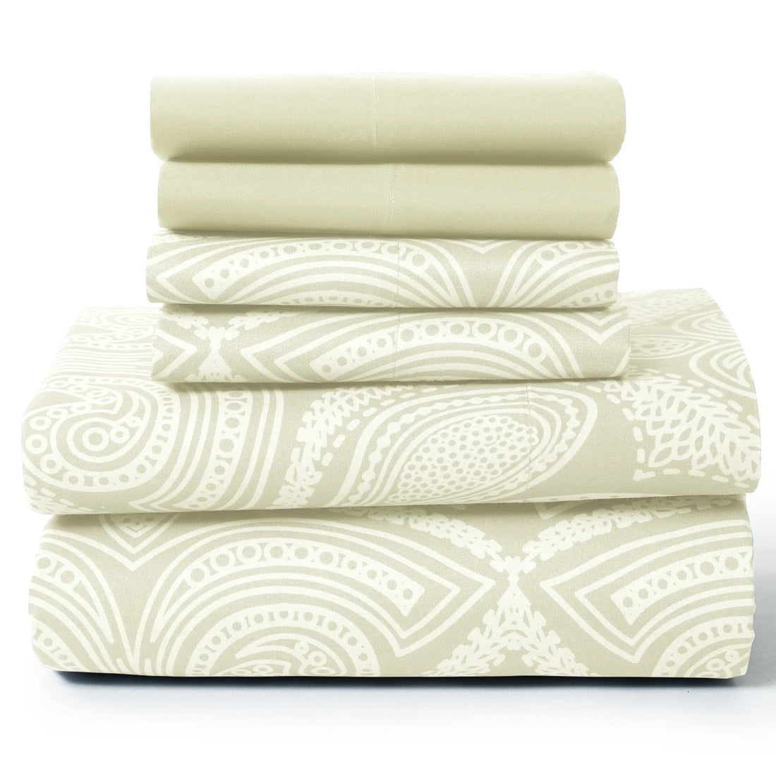 Soft Microfiber, Wrinkle-Free, Luxurious 6Pc Paisley Sheet Set