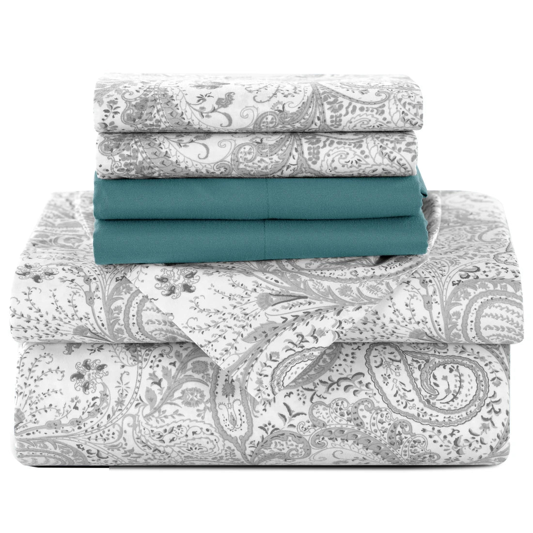 Soft Microfiber, Wrinkle-Free, Luxurious 6Pc Paisley Sheet Set