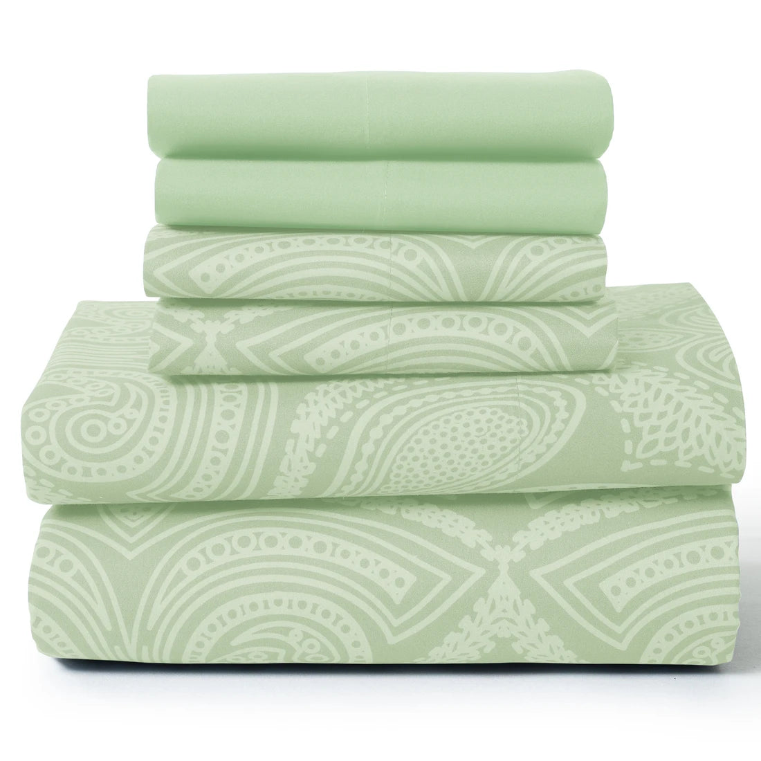 Soft Microfiber, Wrinkle-Free, Luxurious 6Pc Paisley Sheet Set