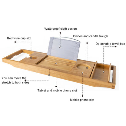 Bamboo Bath Tray Table Bathtub Caddy