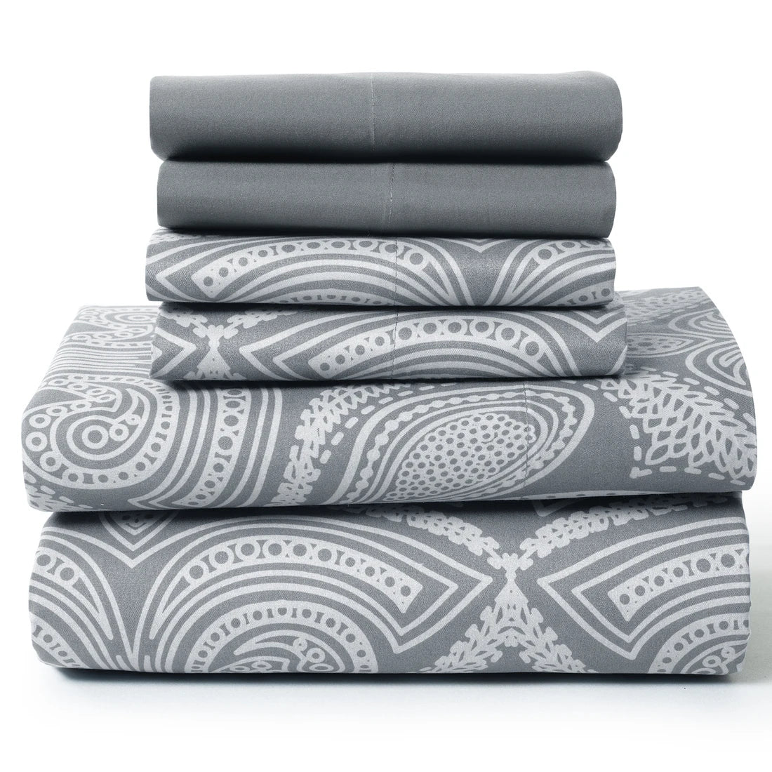 Soft Microfiber, Wrinkle-Free, Luxurious 6Pc Paisley Sheet Set