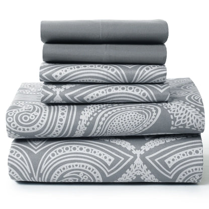 Soft Microfiber, Wrinkle-Free, Luxurious 6Pc Paisley Sheet Set