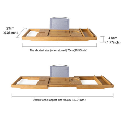 Bamboo Bath Tray Table Bathtub Caddy