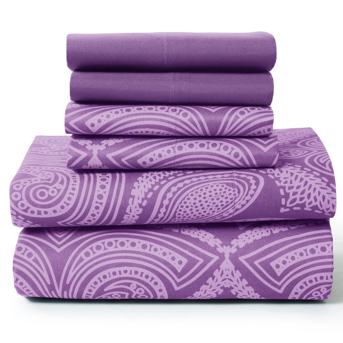 Soft Microfiber, Wrinkle-Free, Luxurious 6Pc Paisley Sheet Set