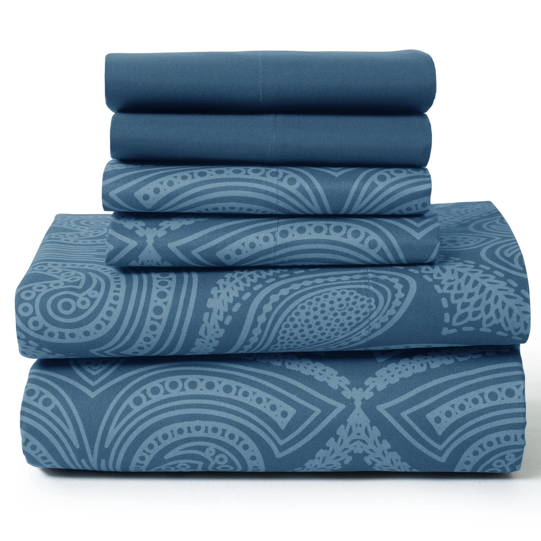 Soft Microfiber, Wrinkle-Free, Luxurious 6Pc Paisley Sheet Set