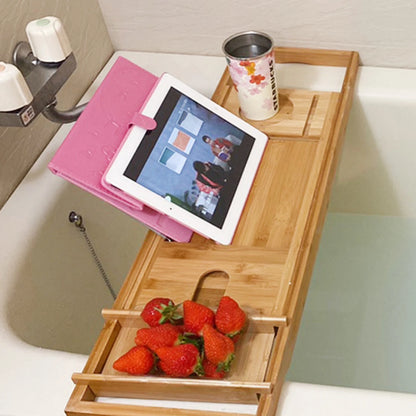 Bamboo Bath Tray Table Bathtub Caddy