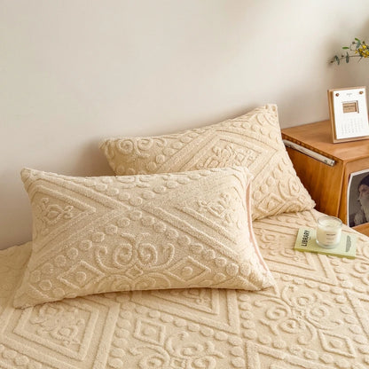 Textured Fitted Sheet - Elastic Bedding Deep Pocket