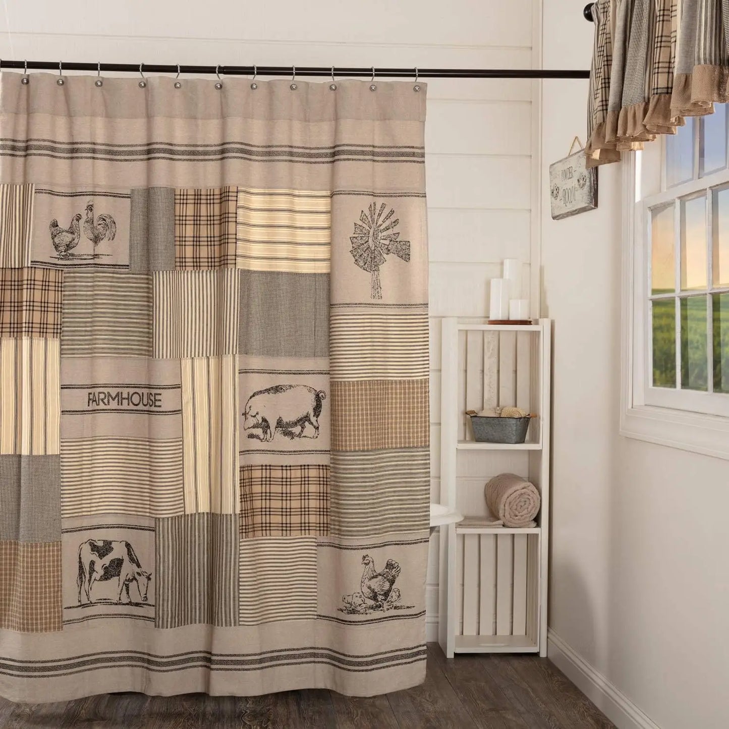 Farmhouse Cotton Shower Curtain
