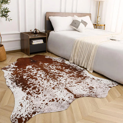 Faux Brindle Cowhide Rug 5.2x6.3 Feet