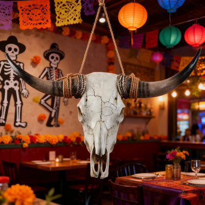 Rustic Style Bull Skull, Large Longhorn Bull Skull, Handmade Western Decor