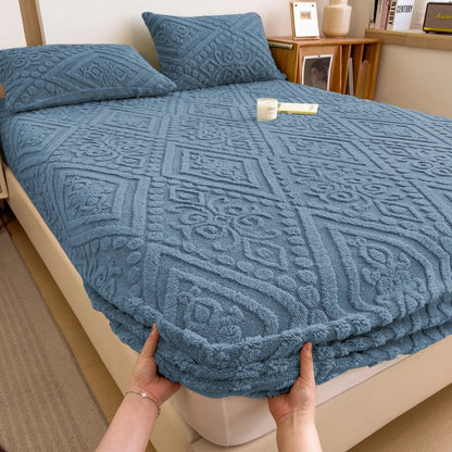 Textured Fitted Sheet - Elastic Bedding Deep Pocket