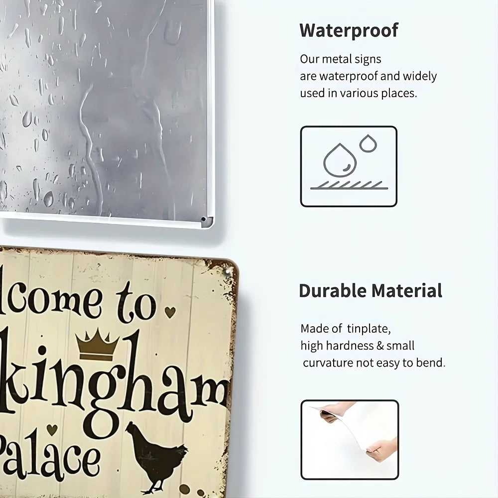 6pcs Chicken Coop Metal Tin Signs - Farmhouse Wall Decor