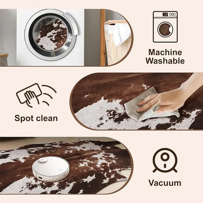 Cow Hide Faux Cowhide Rug 4.6X5.2 Feet