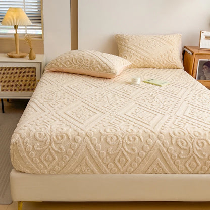 Textured Fitted Sheet - Elastic Bedding Deep Pocket