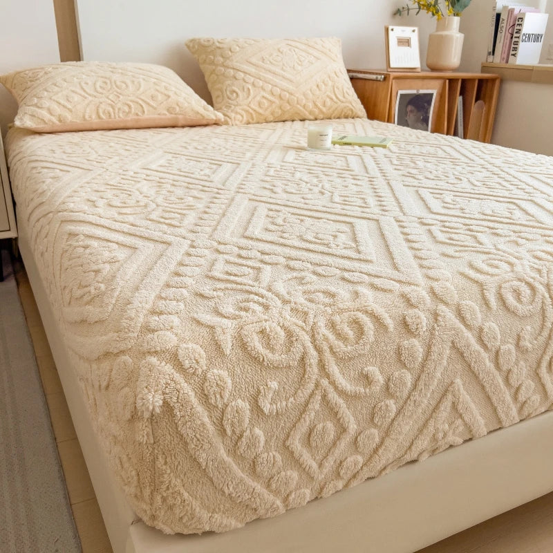 Textured Fitted Sheet - Elastic Bedding Deep Pocket