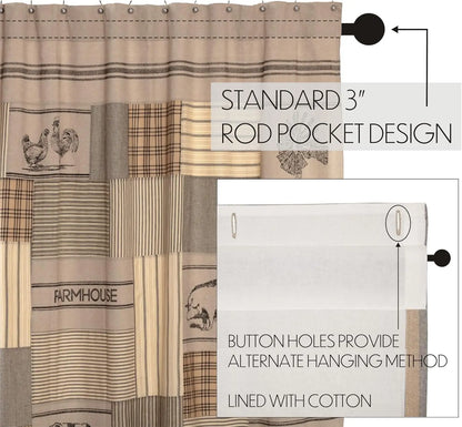 Farmhouse Cotton Shower Curtain