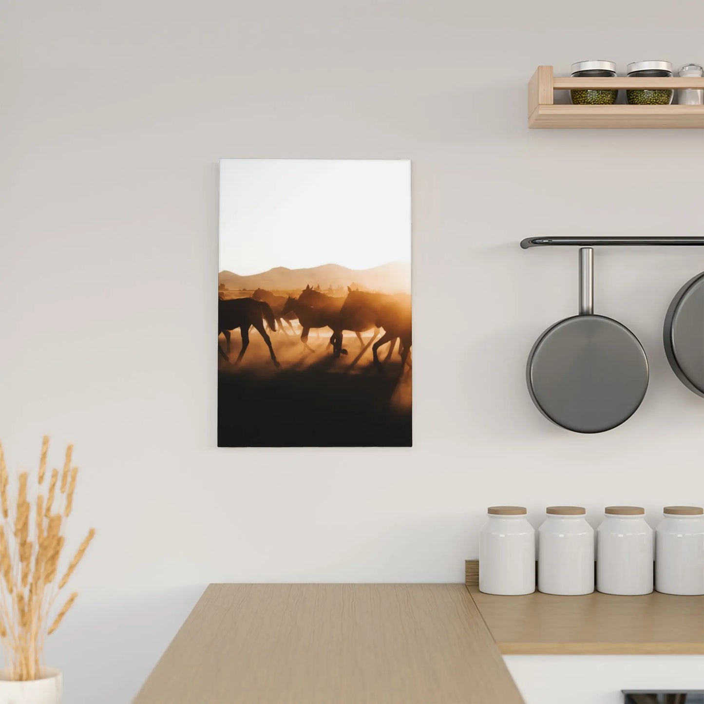 Cowboy Horse Canvas Framed Wall Art Western Rustic Country