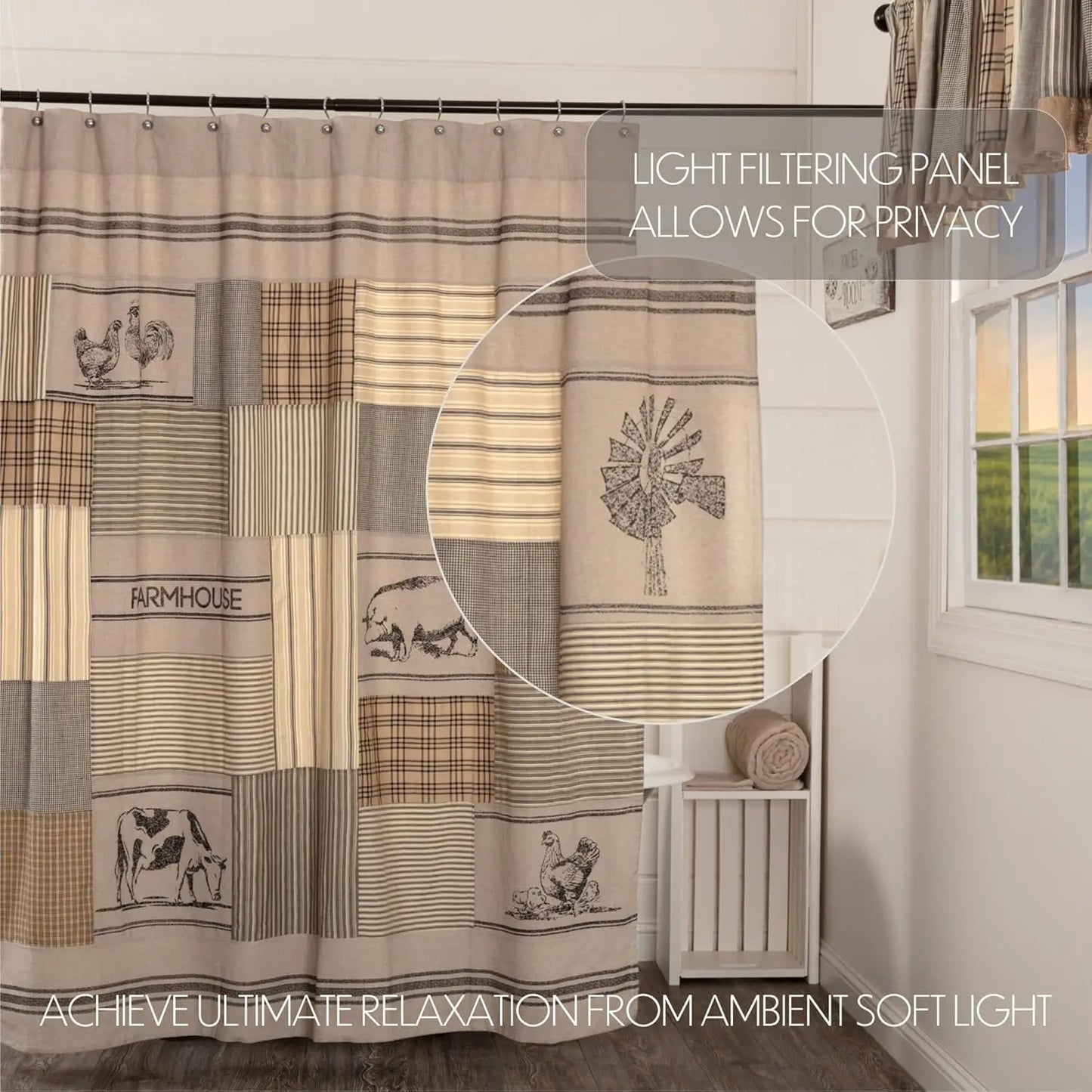 Farmhouse Cotton Shower Curtain