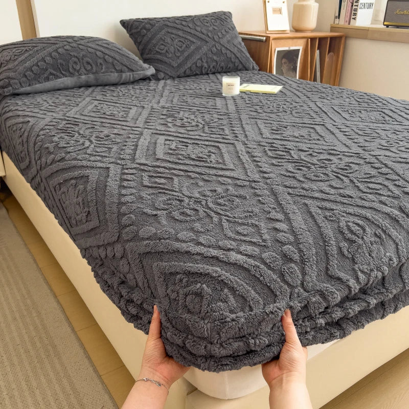 Textured Fitted Sheet - Elastic Bedding Deep Pocket