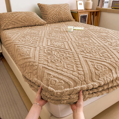 Textured Fitted Sheet - Elastic Bedding Deep Pocket