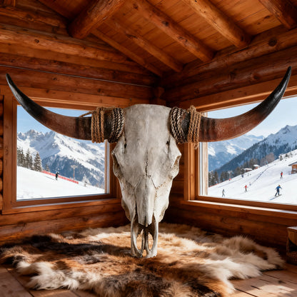 Rustic Style Bull Skull, Large Longhorn Bull Skull, Handmade Western Decor