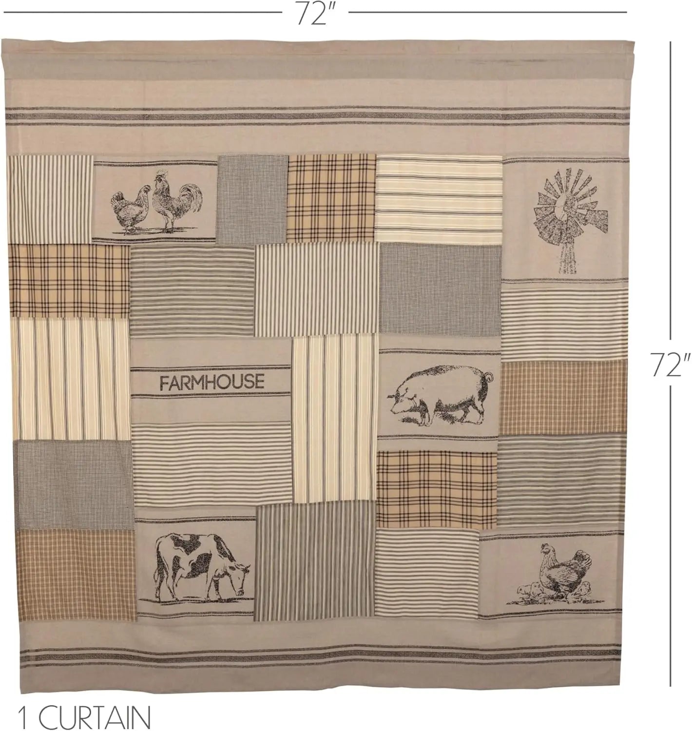 Farmhouse Cotton Shower Curtain